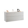 Meuble de salle de bain suspendu moderne avec lavabo, 2 tiroirs blanc brillant Add Modèle