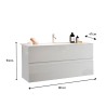 Meuble de salle de bain suspendu moderne avec lavabo, 2 tiroirs blanc brillant Add Prix