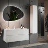 Meuble de salle de bain suspendu moderne avec lavabo, 2 tiroirs blanc brillant Add Remises
