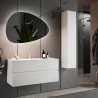 Meuble de salle de bains suspendu moderne lavabo avec 2 tiroirs blanc brillant Add Remises