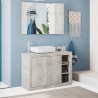 Meuble de salle de bains moderne en bois blanc avec 2 portes et lavabo Griff Remises