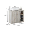 Meuble de salle de bains moderne en bois blanc avec 2 portes et lavabo Griff 