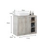 Meuble de salle de bains moderne en bois blanc avec 2 portes et lavabo Griff 
