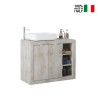 Meuble de salle de bains moderne en bois blanc avec 2 portes et lavabo Griff Choix