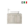 Meuble de salle de bain suspendu avec lavabo et 2 portes en bois blanc moderne Alon Caractéristiques