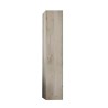 Colonne de salle de bain suspendue 1 porte meuble rangement en bois blanc Bax Offre