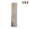 Colonne de salle de bain suspendue 1 porte meuble rangement en bois blanc Bax Vente