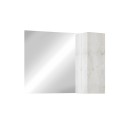 Miroir de salle de bain avec éclairage LED et colonne suspendue 1 porte bois blanc Evin Catalogue