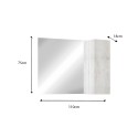 Miroir de salle de bain avec éclairage LED et colonne suspendue 1 porte bois blanc Evin Modèle
