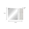 Miroir de salle de bain avec éclairage LED et colonne suspendue 1 porte bois blanc Evin Modèle