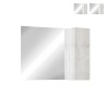 Miroir de salle de bain avec éclairage LED et colonne suspendue 1 porte bois blanc Evin Promotion