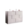 Meuble de salle de bain sur pied blanc brillant double vasque 3 tiroirs Feel T Dama Offre