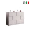 Meuble de salle de bain sur pied blanc brillant double vasque 3 tiroirs Feel T Dama Vente