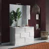 Meuble de salle de bain sur pied blanc brillant double vasque 3 tiroirs Feel T Dama Réductions
