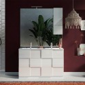 Meuble de salle de bain sur pied blanc brillant double vasque 3 tiroirs Feel T Dama Catalogue