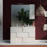 Meuble de salle de bain sur pied blanc brillant double vasque 3 tiroirs Feel T Dama Catalogue
