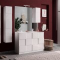 Meuble de salle de bain sur pied blanc brillant double vasque 3 tiroirs Feel T Dama Promotion