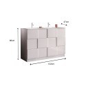 Meuble de salle de bain sur pied blanc brillant double vasque 3 tiroirs Feel T Dama Choix