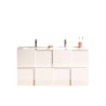 Meuble de salle de bain suspendu à double vasque 2 tiroirs blanc brillant Feel S Dama Offre