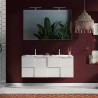Meuble de salle de bain suspendu à double vasque 2 tiroirs blanc brillant Feel S Dama Remises