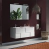 Meuble de salle de bain suspendu à double vasque 2 tiroirs blanc brillant Feel S Dama Réductions