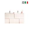 Meuble de salle de bain suspendu à double vasque 2 tiroirs blanc brillant Feel S Dama Vente