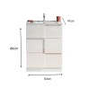 Meuble de salle de bains sur pied avec 3 tiroirs blanc brillant et lavabo Tetra Dama 
