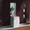 Meuble de salle de bains sur pied avec 3 tiroirs blanc brillant et lavabo Tetra Dama Catalogue
