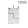 Meuble de salle de bains sur pied avec 3 tiroirs blanc brillant et lavabo Tetra Dama Offre