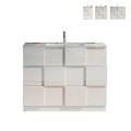 Meuble de salle de bains sur pied avec 3 tiroirs blanc brillant et lavabo Tetra Dama Promotion
