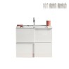 Meuble salle de bain suspendu blanc brillant avec lavabo et 3 tiroirs Gambit Dama Offre