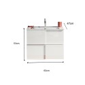 Meuble salle de bain suspendu blanc brillant avec lavabo et 3 tiroirs Gambit Dama 