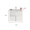 Meuble salle de bain suspendu blanc brillant avec lavabo et 3 tiroirs Gambit Dama 