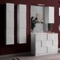 Colonne de salle de bain design moderne suspendue 1 porte blanc brillant Raissa Dama Promotion