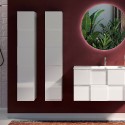 Colonne de salle de bain design moderne suspendue 1 porte blanc brillant Raissa Dama Remises