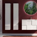 Colonne de salle de bain design moderne suspendue 1 porte blanche brillante Raissa Dama. Remises
