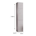 Colonne de salle de bain design moderne suspendue 1 porte blanc brillant Raissa Dama Catalogue