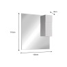 Miroir de salle de bain avec éclairage LED et colonne 1 porte blanc brillant Zeit Dama Prix