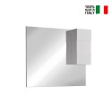 Miroir de salle de bain avec éclairage LED et colonne 1 porte blanc brillant Zeit Dama Réductions