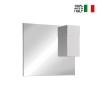 Miroir de salle de bain avec éclairage LED et colonne 1 porte blanc brillant Zeit Dama Réductions