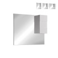 Miroir de salle de bain avec éclairage LED et colonne 1 porte blanc brillant Zeit Dama Promotion