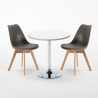 Table blanche ronde 70x70cm 2 chaises colorées d'intérieur bar café Nordica Long Island Achat