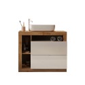 Meuble sous-lavabo moderne 2 tiroirs bois blanc avec vasque Jarad BW Achat