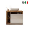 Meuble sous-lavabo moderne 2 tiroirs bois blanc avec vasque Jarad BW Caractéristiques