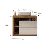 Meuble sous-lavabo moderne 2 tiroirs bois blanc avec vasque Jarad BW 
