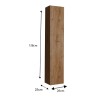 Colonne de salle de bain suspendue 1 porte rangement bois chêne Edon Remises