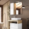 Armoire colonne de salle de bain 1 porte avec miroir à LED blanc effet chêne Pilar BW Catalogue