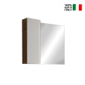 Armoire colonne de salle de bain 1 porte avec miroir à LED blanc effet chêne Pilar BW Caractéristiques