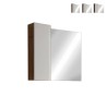 Armoire colonne de salle de bain 1 porte avec miroir à LED blanc effet chêne Pilar BW Offre