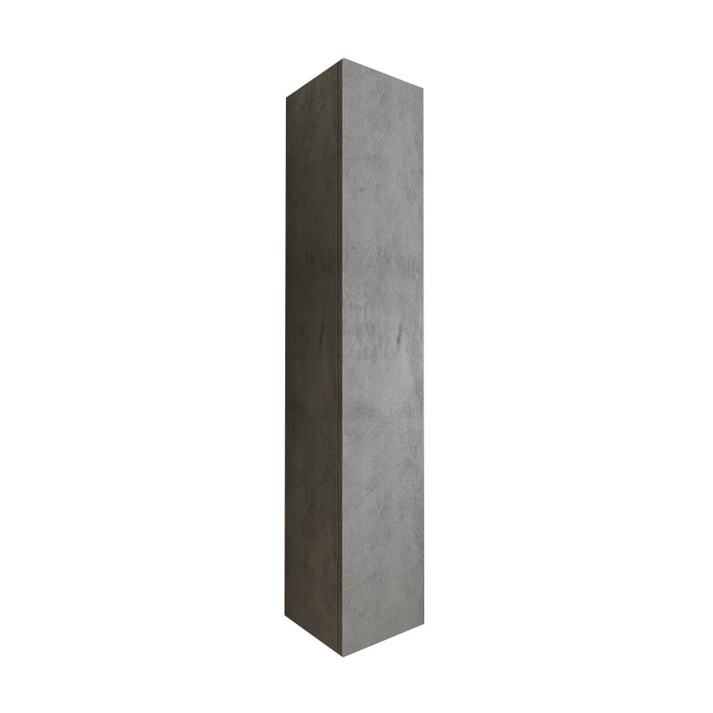 Colonne de salle de bain suspendues 1 porte meuble de rangement en ciment gris Kubi